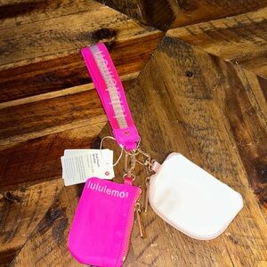 Lululemon Pink and Cream Keychain Set